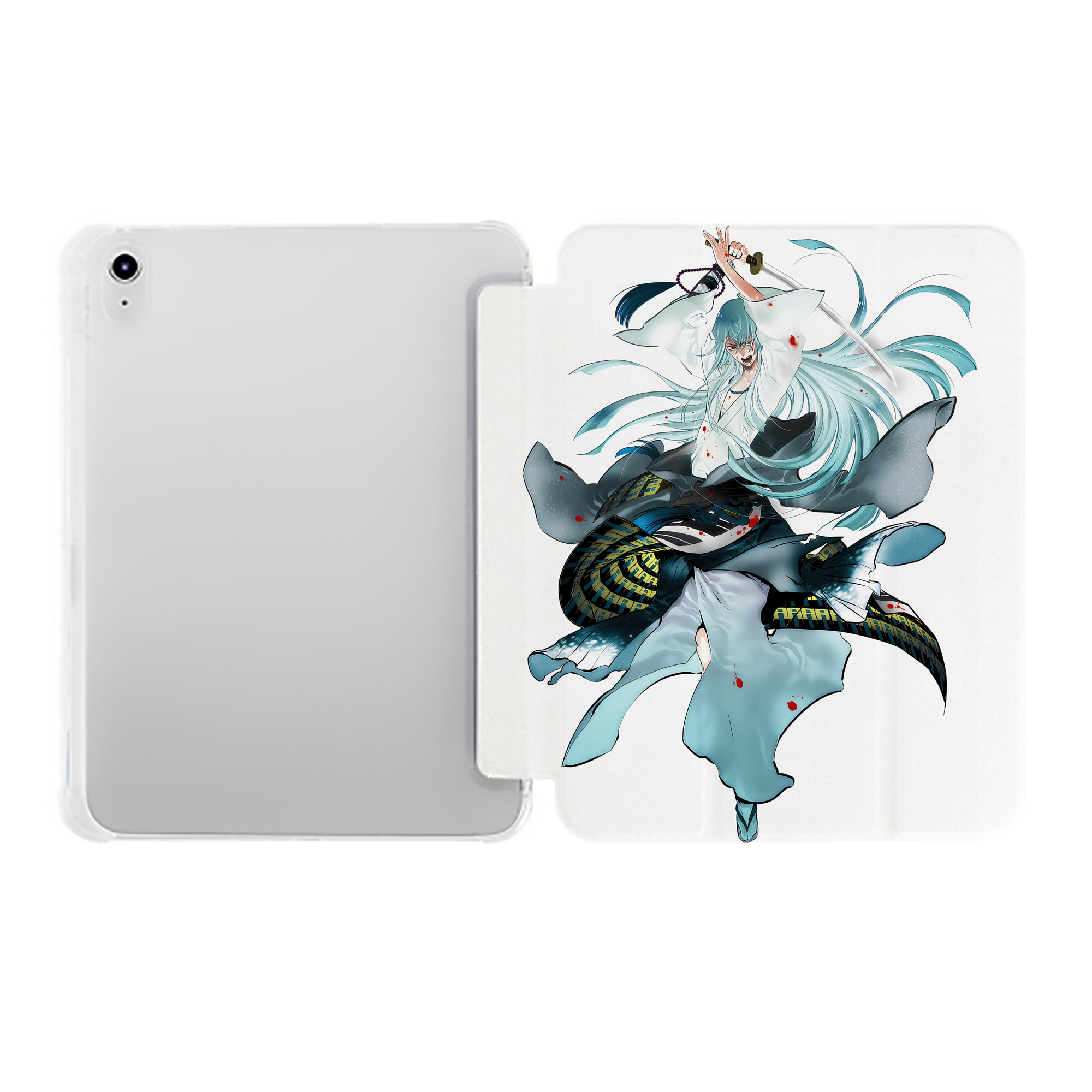 （画像用） 刀剣乱舞 Touken Ranbu IPad ケース ペン収納付き 三つ折りスタンド PUレザー×シリコン 対応機種9.5/10.5/10.9インチ